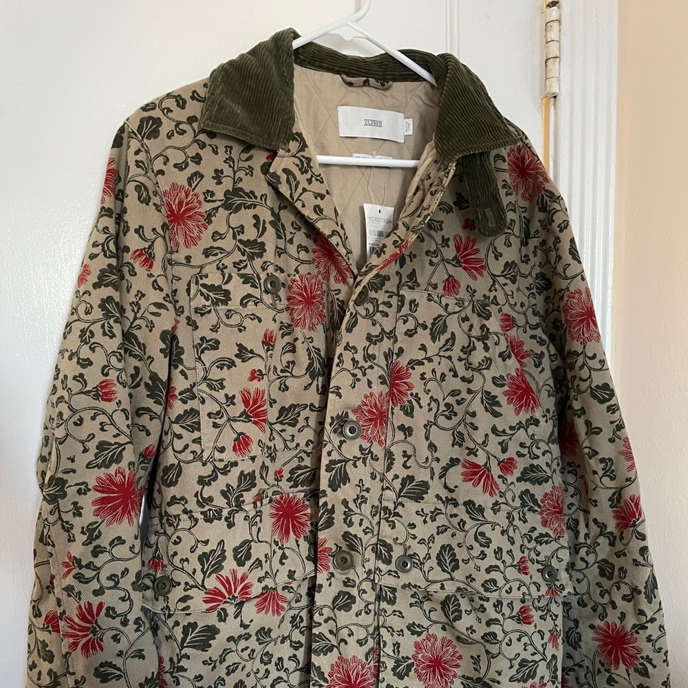 Closed Men’s Light Green Hamburg Jacket with Floral Accents